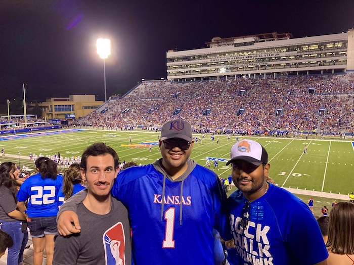 Arturo at a KU football game