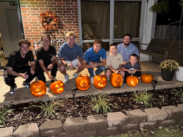making halloween pumpkins together