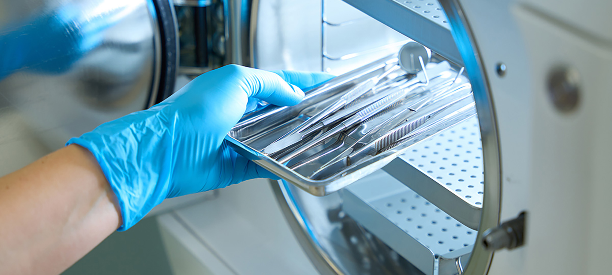 sterile processing technician at work in a lab