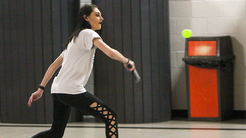 cowley college student playing intramural pickleball