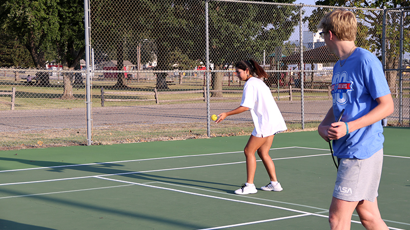 cowley college students playing pickleball