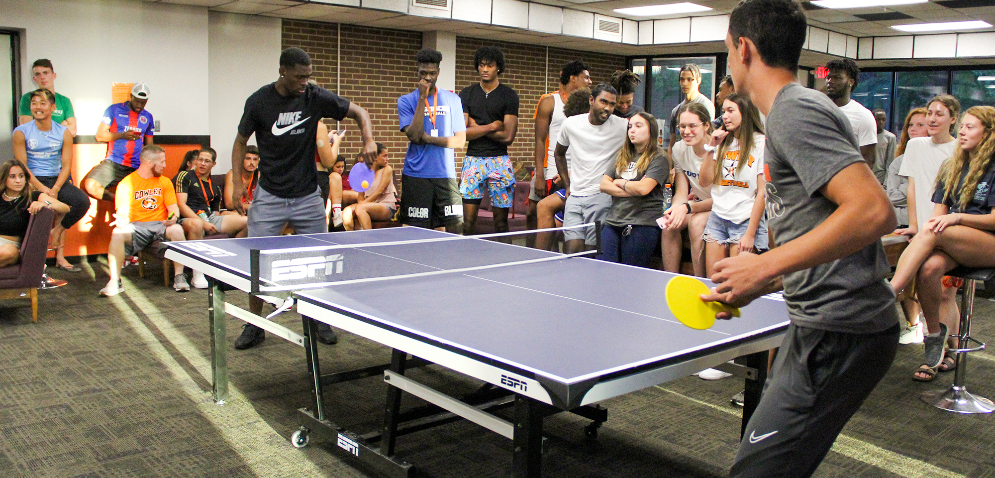 Students playing intramural pool
