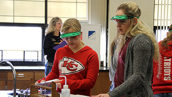 students in a science lab