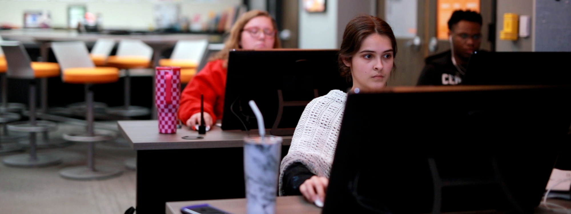 college students in class